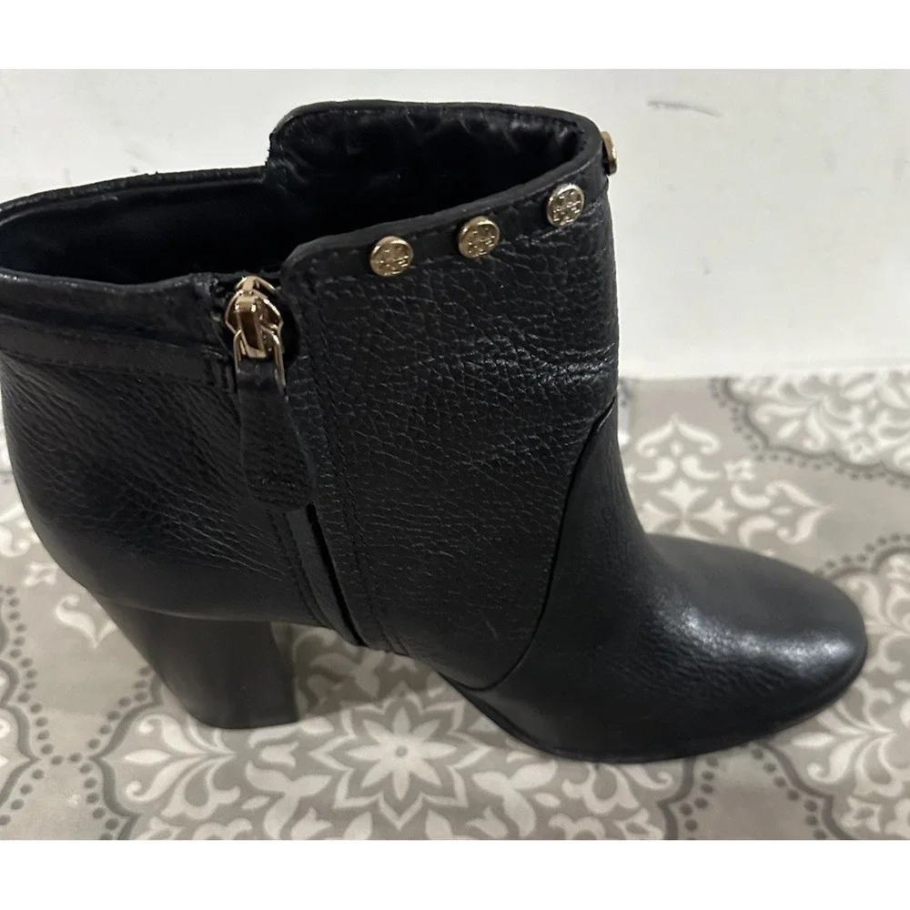 Tory Burch Black Leather Mae Ankle Booties Size 9.5